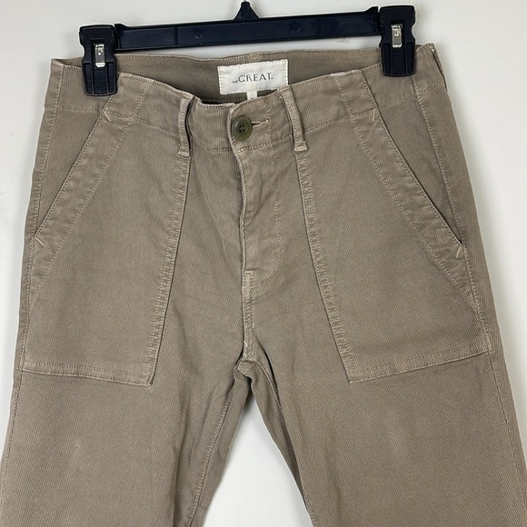 The GREAT. The Skinny Armies Corduroy Pants Beige Size 27 - Picture 3 of 11